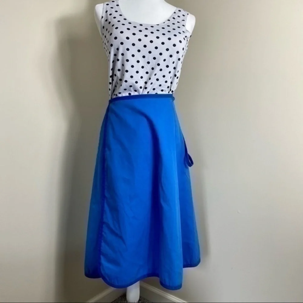60s/70s reversible wrap skirt. Blue yellow. Vintage. Large. Floral.